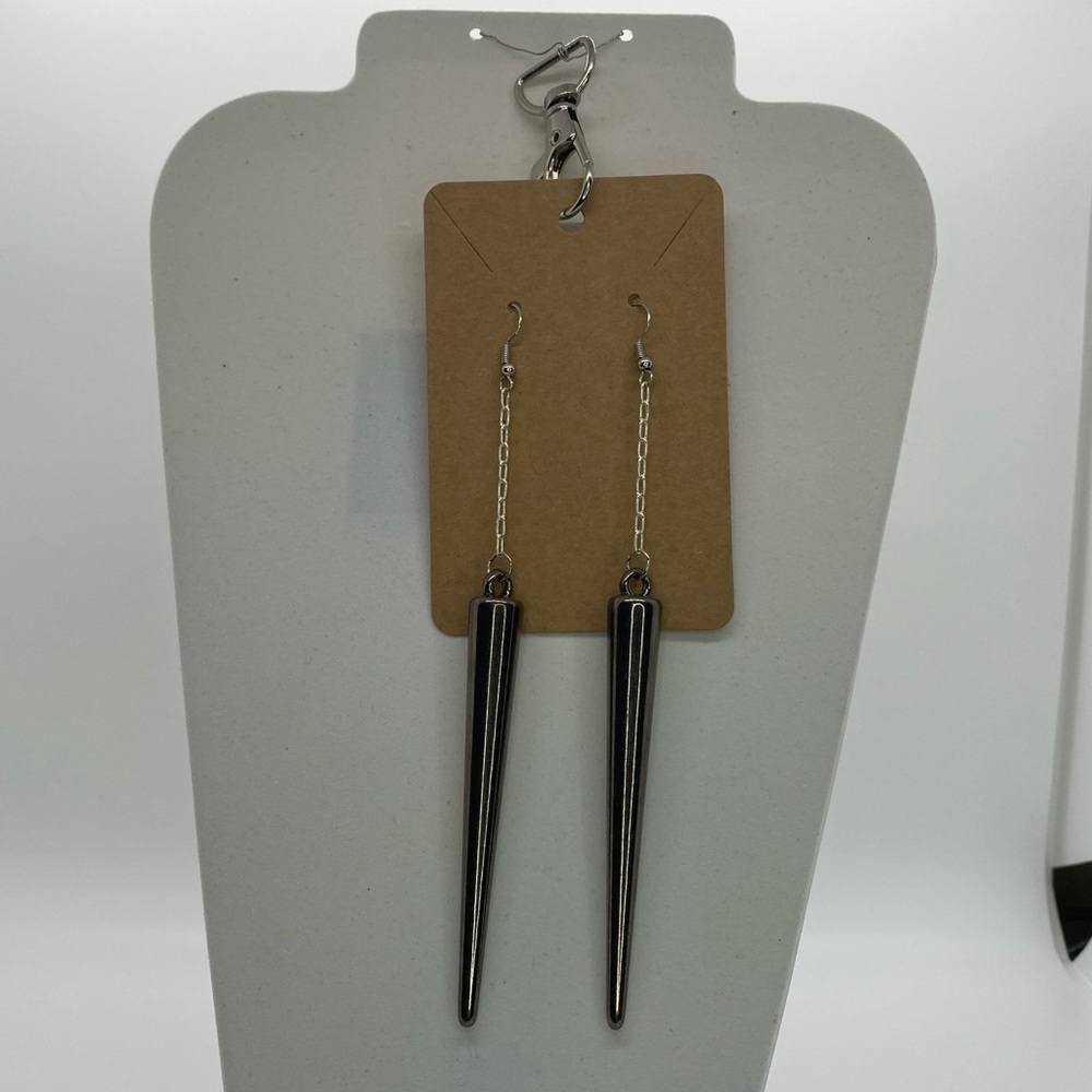 6" Drop Spike Earrings
